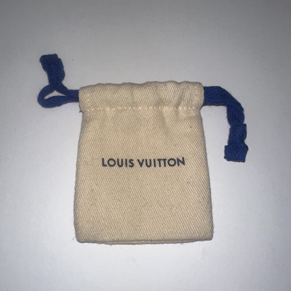 Louis Vuitton Beige Drawstring Jewelry Earring Pouch Small Storage Bag Gift